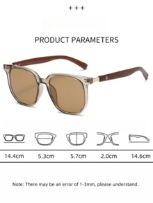 1 cái/2 cái/5 cái Kính thời trang gọng vuông chân gỗ cổ điển dành cho nam, Kính thời trang đa năng dành cho nữ, Phụ kiện thời trang cho tiệc tùng, trang phục hàng ngày, du lịch và ngày lễ - Kính râm chân vân gỗ - Xem 5