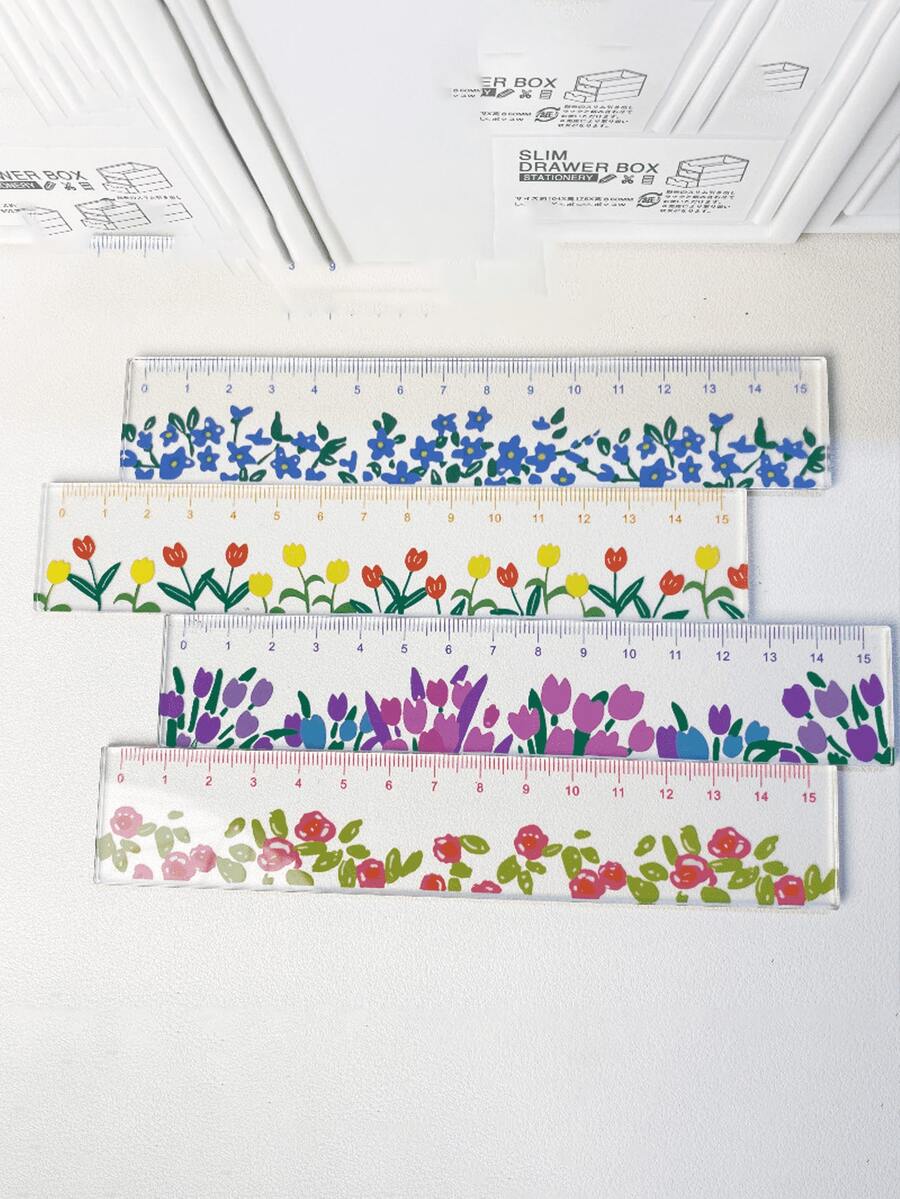 1 Transparent Plant Ruler, Flower Ruler, And Acrylic Ruler (5.91 Inches, With Centimeter Markings), Suitable For Use In Schools And Offices! - A - View 1