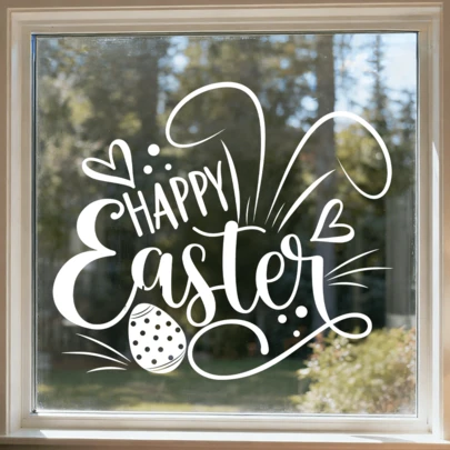 1/3 stuks Cartoon Happy Easter Egg Raamstickers, Herbruikbare Dubbelzijdige PVC Raamstickers met Statische Hechting, Geschikt voor Slaapkamers, Eetkamers, Woonkamers en Huisdecoratie.