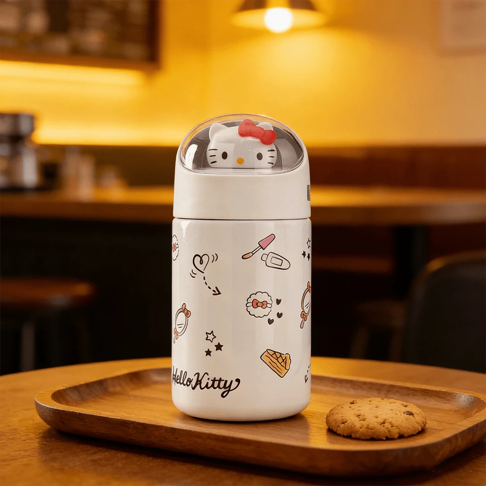 Cốc giữ nhiệt Miniso Series hình Hello Kitty hoạt hình dễ thương, cốc cách nhiệt bằng thép không gỉ, bình giữ nhiệt chân không, quà tặng sinh nhật Giáng sinh, dung tích 280ml/9.47oz. - trắng - Xem 1