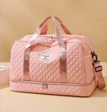 Solid Color Unisex Travel Luggage Zipper Tote Bag With Multi-Functional Independent Shoe Compartment, Large Capacity For Outdoor Activities, Lightweight Shoulder Bag Traveling Bag Travelling Organizer Outfit Airport Travel Clothes Travel Stuff Luggage Bag Christmas Gift Ideas Women Girls Xmas Gifts For Mum Birthday Gift Mom Friend Gym Bag Sport Bag Training Pack For Vacation Holiday Thanksgiving Day Thank You Gifts Travel Bag For Suitcase Overnight Bag Duffle Bag Weekend Bag Duffel Bag For Luggage Carry On Bag College Bag Luggage Bags Weekender Bag Hospital Bag Pink Winter Back To School Supplies - 粉色 - 查看 1