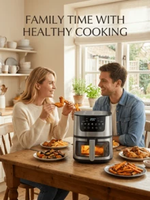 Large Capacity Air Fryer Oven Combo - Easy Baking And Frying, Plug-In, Smart Touch Screen, Oil-Free Multi-Function Cooking, Crispy Exterior, Baking, Heating, Quick And Easy - Healthy Eating, Effortless - UK Plug(220-240V) - View 3