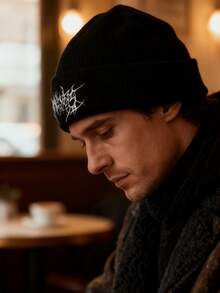 1/2pcs Casual Men Embroidered Scarf Knitted Beanie, Women's Fashion Street Ski Hat, Warm And Versatile Cold Weather Cap, Loose Fit - Multicolor - View 8