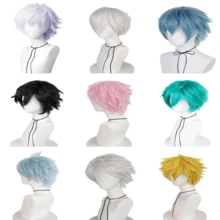 Multi Colored Short Wig, Women's Short Straight Hair With Bangs, Men's Wig, Anime Wig, Halloween Party Costume Wig, High Temperature Resistant And Can Be Styled In Multiple Colors - Multicolor - View 3