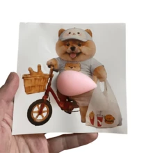 3D Sticker 1 قطعة/2 قطعة/5 قطع ملصقات مبتكرة بشكل دجاج مقلي وكورجي وجرو على البطن، ملصقات كولاج زخرفية - متعدد الألوان - مشاهدة 4