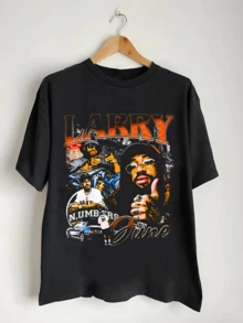 Vintage Larry June Shirt Rapper Larry June Bootleg Shirt Retro Larry June Shirt For Fan Larry June Unisex Rap Hip Hop Y2k Clothi - 黑色13 - 查看 1