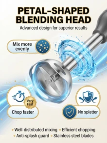SOKANY 1713-4 4-i-1 stavmixerset, inkluderar multifunktionsmixerstav, visp, hackare och mätkopp, lämplig för livsmedelsbearbetning och mixning av barnmat - EU C typkontakt (220-240V) - Visa 5