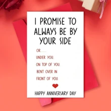 1张浪漫周年纪念/生日贺卡/情人节礼物，“我承诺永远在你身边” - 结婚贺卡/周年纪念礼物/情人节礼物，送给丈夫/男友/妻子/女友，情侣爱情寄语礼物/独特生日礼物，适合各种场合表达爱意 - 彩色 - 查看 16