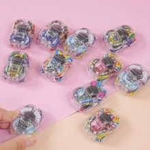 Colorful Printed Mini Car Double-Layer Transparent Graffiti Inertial Racing Car Model Toy, Small Gift - Multicolor - View 6
