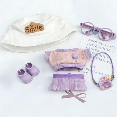 15-17厘米娃娃可爱服装配饰套装，适合第一代/第二代/第三代娃娃，生日和节日礼物（不含娃娃）