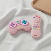 2件套仿真遥控游戏机婴儿磨牙玩具 6-12个月硅胶感官咀嚼玩具 - 彩色 - 查看 8