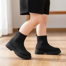 Botas para Niña de Tejido de Punto Transpirable y Suave Botines Infantiles de Moda con Suela Gruesa Antideslizante Zapatos para Niña Estilo Botas de Calcetín Tenis para Niña Casuales Calzado Ligero y Cómodo de Estilo Moderno Botas de Niña Elegantes para Todo el Día Calzado Resistente y Flexible - Negro - Ver 4