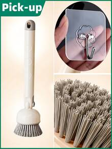 Nova Escova de Limpeza de Panelas e Utensílios Patenteada, com Cabeça de Escova de Cabo Longo Rotativo, Fácil de Limpar Panelas de Cozinha, Copos, Garrafas, Fogões, Pias, Frutas e Vegetais, Limpeza Comercial - Escova rotativa para vasos aprimorada - Visão 10