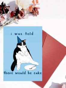 1pc Funny Happy Birthday Card- Innovative Design Greeting Card,Thickened Cards And Thickened Envelopes , Innovatively Designed Card -I Was Told There Would Be Cake - Solid Color Design,Spoof Gifts For Bestie, Brothers, Colleagues, And Friends - Multi-colored Thickened Envelope Greeting Cards - View 5