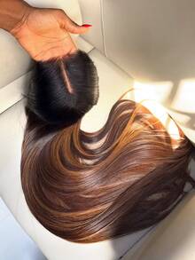 SHINEHAIR Natural Brown Ombre Lace Front Wig, 13 X 4 Cm, Glueless, Pre-Plucked With Baby Hairs, 250% Hair Density, For Women - Multicolor - View 5