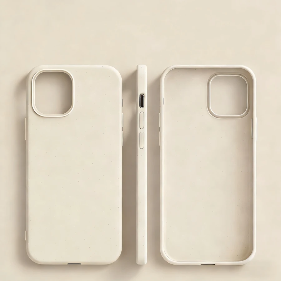 Pure Beige Perfection TPU Mixed With Liquid Silicone Case – Anti-Yellowing & Soft-Grade Guard For IPhone - Beige - View 1