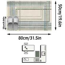 1 pieza Alfombra de pasillo moderna minimalista desgastada - Línea abstracta geométrica - Para baño, cocina, entrada, pasillo, lado de la cama, sala de estar, dormitorio y talla grande + Alfombra suave lavable para todas las estaciones, decoración del hogar - Multicolor - Ver 12