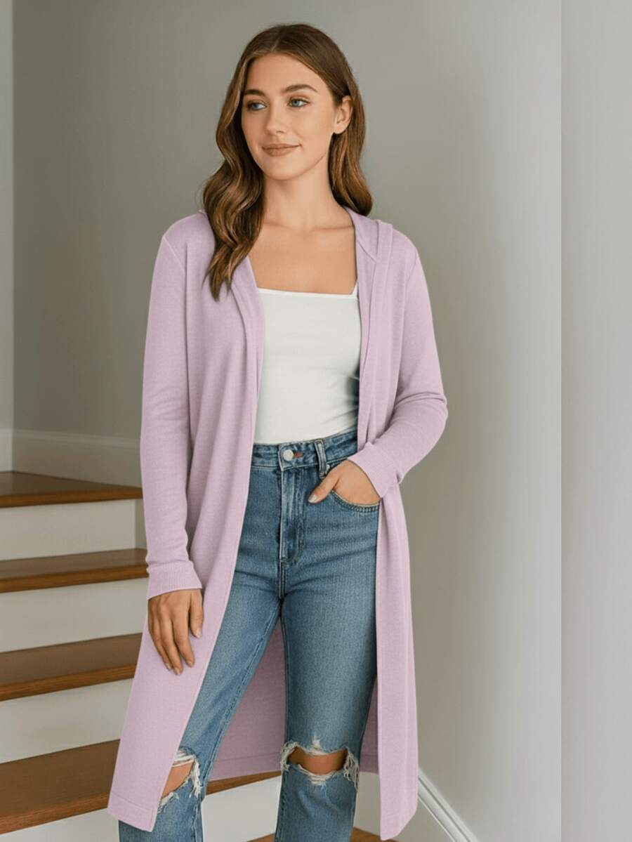 Women Cardigans - Lilac Purple - View 1