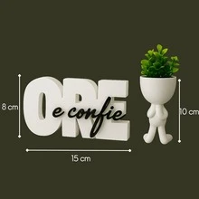 Letreiro decorativo Cristão Ore e confie , ideal para decoração e cantinho da oração - 1PC - Visão 4