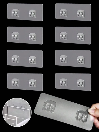 6'lı Paket Kendinden Yapışkanlı Banyo Kancaları, Duvara Zarar Vermeyen Güçlü Tutuşlu Kancalar, Su Geçirmez Plastik Asma Kancalar, Küvet, Havlu, Bornoz, Lif Saklama Sepeti İçin Çok Fonksiyonlu Yerden Tasarruf Sağlayan Düzenleyici Kancalar, Banyo, Duş, Mutfak ve Ev İçin, Delme ve Elektrik Gerektirmeyen Dayanıklı Kullanışlı Kancalar