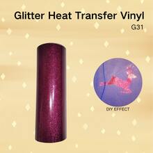 Champagne Glitter Heat Transfer Vinyl Roll - Permanent Vinyl Suitable For T-Shirts, DIY Sewing And Knitting Projects, Easy To Cut And Heat Press - W - View 12