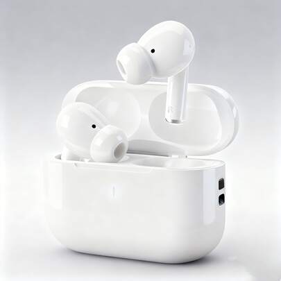 Auriculares inalámbricos TWS Bluetooth, auriculares inalámbricos verdaderos con control táctil y micrófono HD, calidad de sonido estéreo cristalina, ajuste cómodo y ligero, larga duración de la batería con estuche de carga, adecuado para trabajo, estudio, fitness, viajes, compatible con iOS y Android