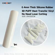 CHEONET 3D 立体压纹热转印乙烯基卷材 - 9.8 英寸 x 5 英尺，1 卷装，熨烫式，适用于 T 恤、包袋和纺织品，耐高温烫金雕刻膜，混色 - 彩色 - 查看 70