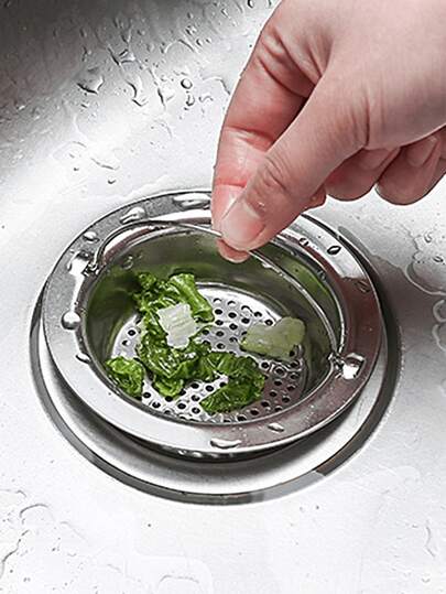 1 coletor de cabelo para ralo com alça, tampa circular de aço inoxidável para ralo de chuveiro, anti-entupimento de pia, filtro de saída de cabelo para ralo de chuveiro, para banheiro, banheira e cozinha, utensílios de banheiro, decoração para casa, decoração de outono, volta às aulas.