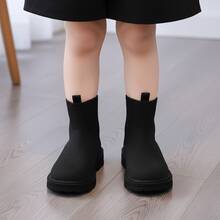 Botas para Niña de Tejido de Punto Transpirable y Suave Botines Infantiles de Moda con Suela Gruesa Antideslizante Zapatos para Niña Estilo Botas de Calcetín Tenis para Niña Casuales Calzado Ligero y Cómodo de Estilo Moderno Botas de Niña Elegantes para Todo el Día Calzado Resistente y Flexible - Negro - Ver 5