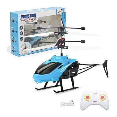 Helicóptero Infantil Rc Mini Juguete De Plástico Con Carga Usb Azul
