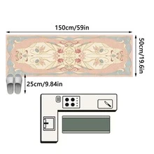 1 pieza Alfombra/Tapete/Felpudo de área suave y lavable con estampado de cinta floral artístico moderno, adecuado para pasillo, baño, cocina, entrada, dormitorio, sala de estar y otros espacios - Multicolor - Ver 13