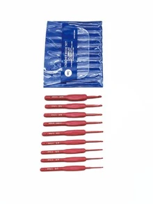 9pcs/Set PVC Handle Crochet Hooks - 2.0mm/2.5mm/3.0mm/3.5mm/4.0mm/4.5mm/5.0mm/5.5mm/6.0mm, Suitable For Beginner DIY Handcraft Knitting Tools - 9 Red-handled Crochet Hooks - View 2