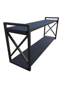 Industrial Style Shelf, Elegant Model, 20x60cm, In Black MDF. - Black - View 2