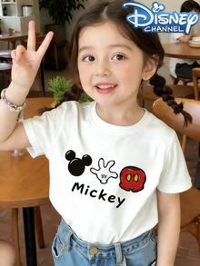 This Disney Mickey Mouse-Themed Summer T-Shirt Is Perfect For Boys And Girls To Wear To Holiday Parties, Family Gatherings, Outdoor Activities, And Trips, And Makes A Great Gift For Children Visiting Disneyland. - White - View 1