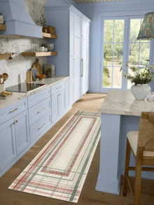 1pc Modern Vintage Geometric Abstract Line Area Rug/Carpet/Bath Mat/Door Mat/Runner, Soft Washable Rug For Bathroom, Kitchen, Entryway, Hallway, Bedroom, Living Room, Versatile Home Decor - Multicolor - View 4