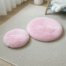 1个加厚仿毛皮圆形靠垫/柔软宠物保暖垫/保暖配件/家用地垫/猫狗兔宠物床/四季通用多色/卧室床边地毯/多功能地垫/客厅沙发脚凳/飘窗坐垫/蓬松圆形椅垫/家用办公多功能坐垫/柔软毛绒垫/卧室床边地毯/适合宿舍家用宠物 - Round mat - 查看 4