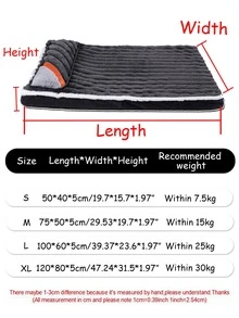 1件 LANGXINGCS 宠物床，撞色设计宠物用品，带枕头毛绒狗沙发，小型犬繁殖软垫宠物床，可放置于狗笼内，可拆卸拉链软猫床，适合小型、中型和大型猫狗 - 彩色 - 查看 2