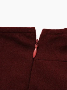 Elegant Off-Shoulder High Waist Bodycon Dress, Fashion Casual Cocktail Party Dating Outfit, Summer Dress For Women - Burgundy - View 8