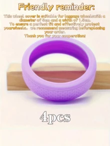 4/8 件装硅胶行李箱轮保护套，静音减震轮套，运动风格旅行配件 - 易于安装和清洁（直径 5 厘米） - 彩色 - 查看 10