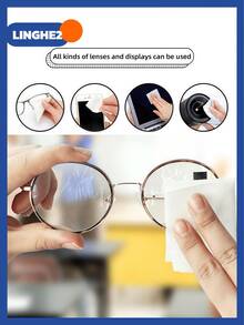 一次性眼镜清洁湿巾，镜片清洁布，适用于眼镜、智能手机和其他屏幕 - 均碼 - 查看 3