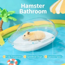 Transparent Hamster Bath Box With Sand Mat - Multifunctional Small Pet Bathroom And Sand Bath Container Suitable For Hamsters, Gerbils - Multicolor - View 2