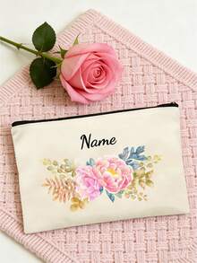 1 件可定制的独特时尚简约字母印花轻便袋，可容纳手机、化妆品、硬币，方便旅行、多用途、大容量、多功能、多功能、彩色、可爱、可爱、简约、有趣、卡哇伊、Y2K、极简主义、通勤、商务休闲、基础款、定制、个性化、独特、定制、送给他的理想礼物、送给她、她、家人、朋友、女朋友的理想礼物、周年纪念日、生日、节日/度假、户外/郊游/旅行/徒步旅行/体育场/运动/登山、商务/通勤/工作/办公室 - 米色 - 查看 3