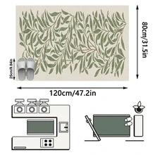 1 件装现代简约地毯，精美树叶图案植物元素走廊地毯，适用于浴室、厨房、玄关、走廊、床边、客厅、卧室，柔软可水洗，家居装饰 - 彩色 - 查看 12