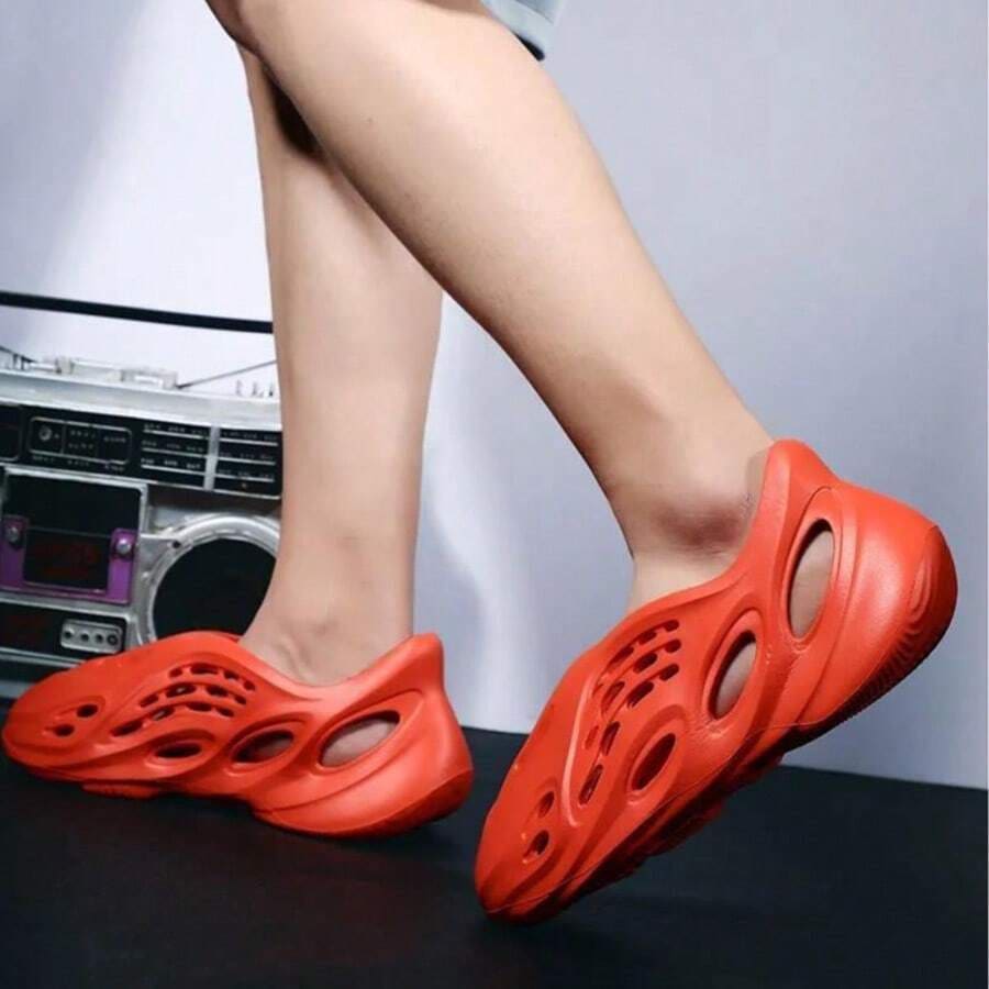 Foam Runners Shoes For Men Women Soft Cloud Slides Slippers Non-Slip Walking Sandals Beach Platform Pillow Sandals Lightweight Slip-On Foam Runners Outdoor Quick-Drying Sports Slides - 橘色 - 查看 1