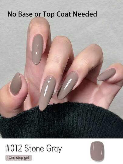 15مل لون رمادي حجري طلاء جل ثلاثي الوظائف في ألوان حلوى نقية وحلوة - لا يحتاج إلى طبقة أساس أو طبقة علوية، يتم تصليبه بأشعة UV/LED، قوة صالون احترافية ومرنة، مثالي لعيد الحب والأظافر في الصالون