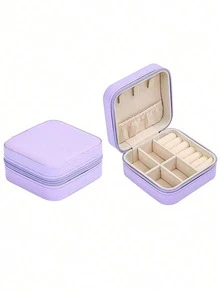 1 صندوق مجوهرات للسفر - حقيبة مجوهرات محمولة - صندوق تخزين المجوهرات - ضروريات السفر - صندوق تخزين الاكسسوارات - صندوق تخزين المكياج - التنظيم والتخزين - صندوق تعبئة - صندوق تخزين الأقراط والخواتم والأساور المحمول الإبداعي - صندوق مجوهرات محمول متعدد الوظائف من جلد PU بلون واحد خفيف الوزن - هدية ، ديكور الغرفة - متعدد الألوان - مشاهدة 18