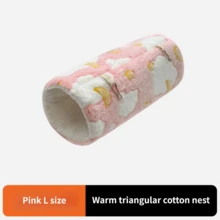 1 pieza Cama de invierno para mascotas de algodón grueso y suave, estilo túnel, cama de descanso diario cómoda para mascotas pequeñas, suministros para mascotas, equipo para mascotas pequeñas, jaula y nido para mascotas pequeñas, cama y hamaca para animales pequeños - Multicolor - Ver 10