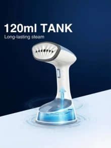 SOKANY 1400W大功率手持式蒸汽熨斗，30秒快速熨烫，大容量水箱，多角度防漏设计，一键折叠，便携易收纳，7孔喷嘴轻松去除深层褶皱，不锈钢面板，方便旅行和居家使用，快速抚平褶皱，保持衣物整洁优雅。 - 查看 7