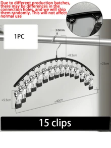 2pcs/1pc Stainless Steel Pants Hanger, Wardrobe Storage Rack, Space-Saving Curved Closet Organizer With 10/15 Clips, Multi-Functional Household Clothes Rack For Drying Underwear, Socks, Pants, Garments, Etc. - Multicolor - View 13