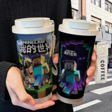 Cốc giữ nhiệt bằng thép không gỉ có ống hút, chủ đề Minecraft, dung tích lớn, thích hợp cho sinh viên. - Nhiều màu - Xem 7